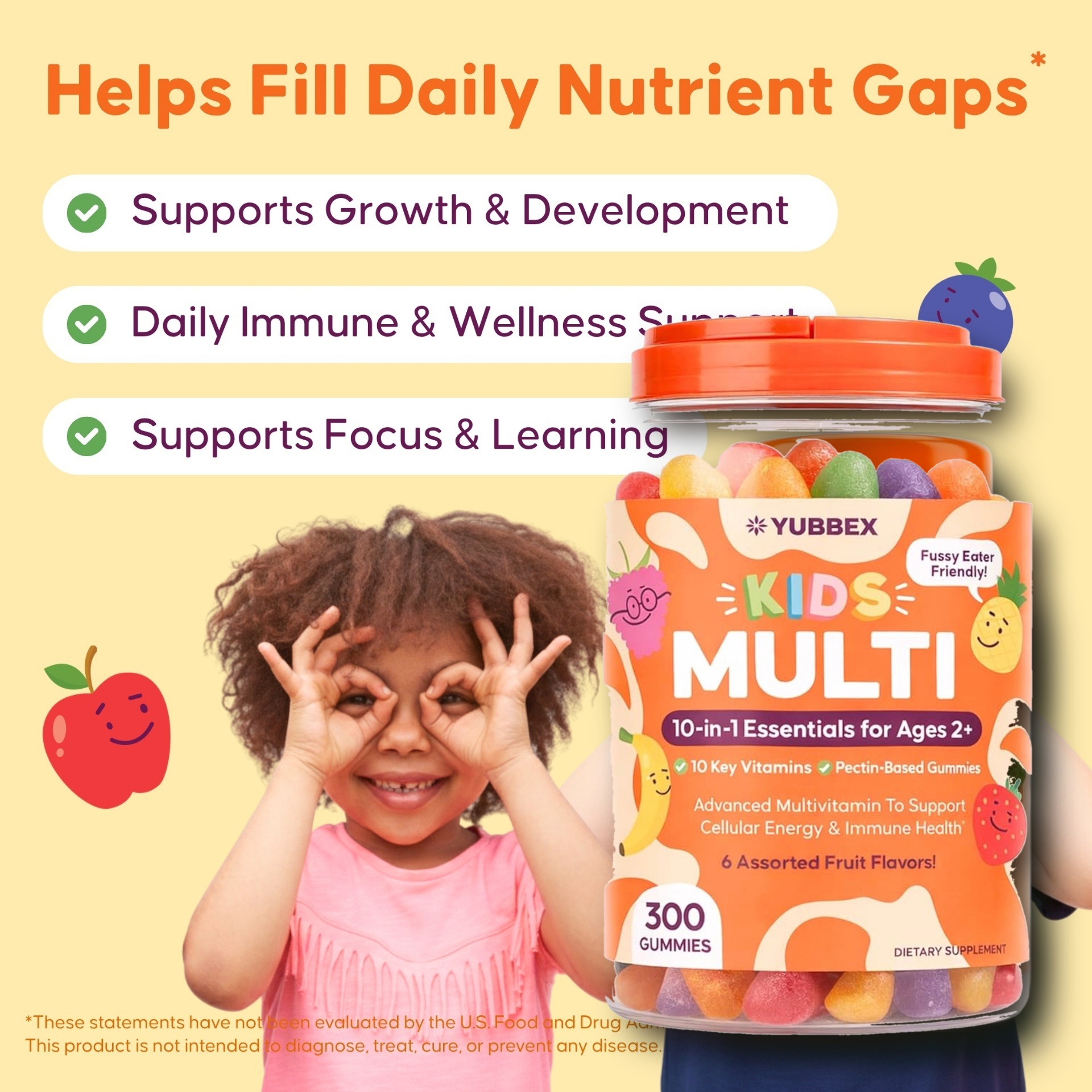YUBBEX Kids Multi helps fill daily nutrient gaps